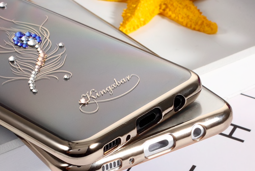 Чехол накладка Swarovski Kingxbar Plumage для Samsung Galaxy S8 Plus Золото