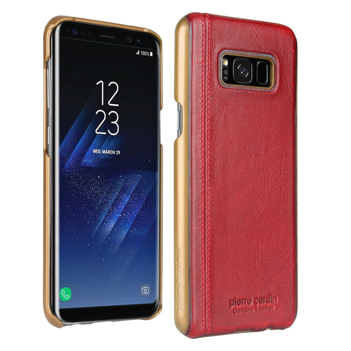 Кожаный чехол накладка Pierre Cardin для Samsung Galaxy S8 Plus Красный - Изображение 102757