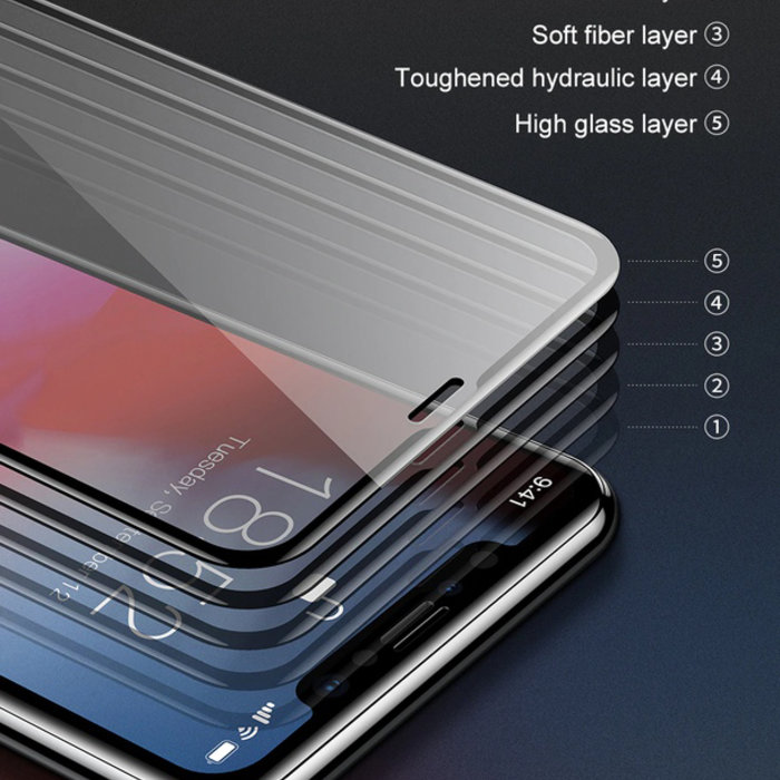 Защитное стекло Baseus Anti-fingerprints 0.2mm для iPhone Xs Max Черное - Изображение 106326