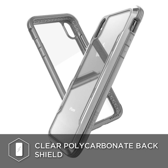 Противоударный чехол накладка X-Doria Defense Shield для iPhone Xs Max Серебро - Изображение 106497