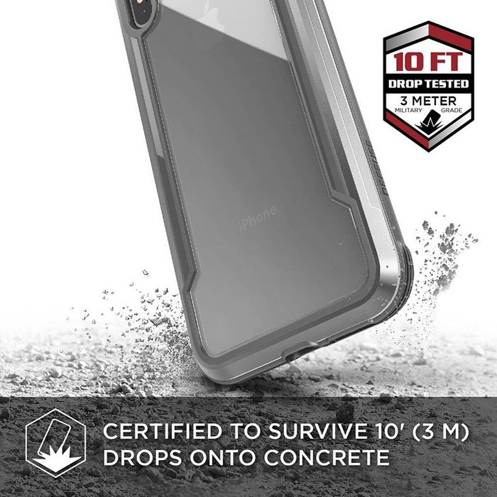 Противоударный чехол накладка X-Doria Defense Shield для iPhone Xs Max Серебро - Изображение 106503
