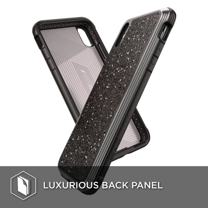 Противоударный чехол накладка X-Doria Defense Lux Glitter для iPhone Xs Max Графит - Изображение 106536