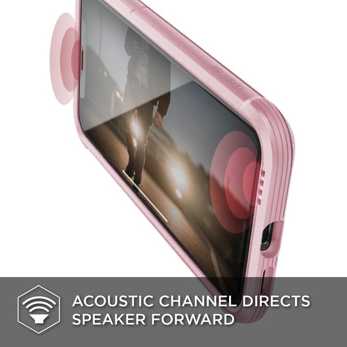 Противоударный чехол накладка X-Doria Defense Lux Glitter для iPhone Xs Max Розовый - Изображение 106557