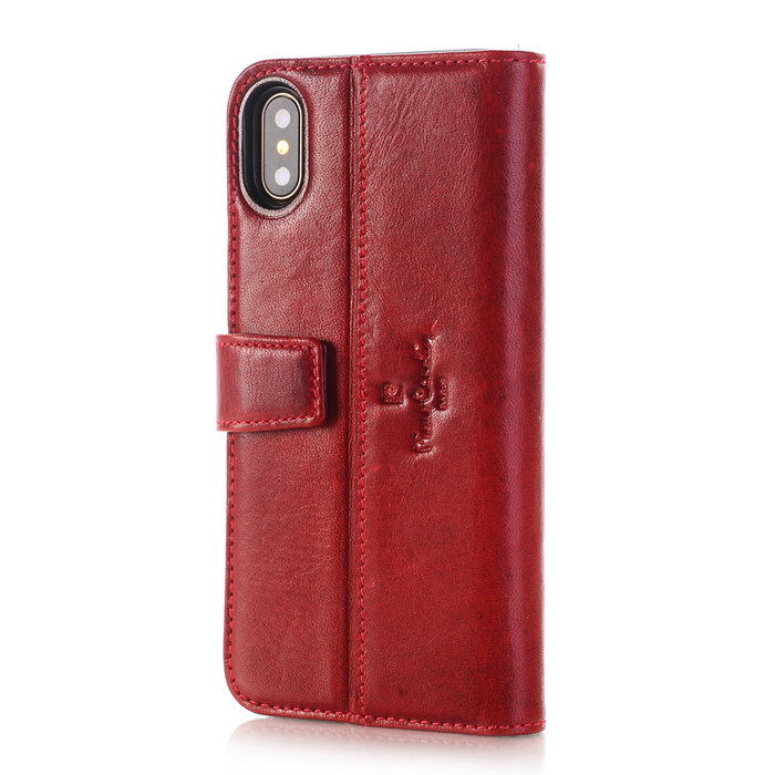 Кожаный чехол книжка Pierre Cardin для iPhone Xs Красный - Изображение 112332