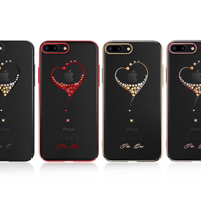 Чехол накладка Swarovski Kingxbar Starry Sky Black Heart для iPhone 8 Plus Черный - Изображение 112458