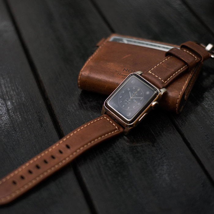 Кожаный ремешок Nomad Traditional для Apple Watch (44мм) Черная застежка - Изображение 114509