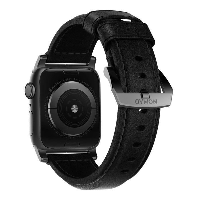 Кожаный ремешок Nomad Traditional для Apple Watch (44мм) Черный с черной застежкой - Изображение 114515
