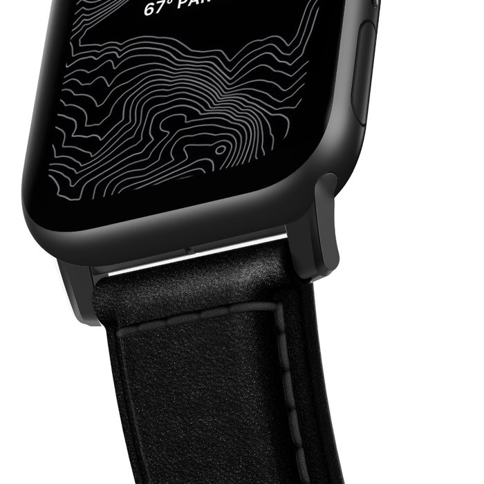 Кожаный ремешок Nomad Traditional для Apple Watch (44мм) Черный с черной застежкой - Изображение 114518