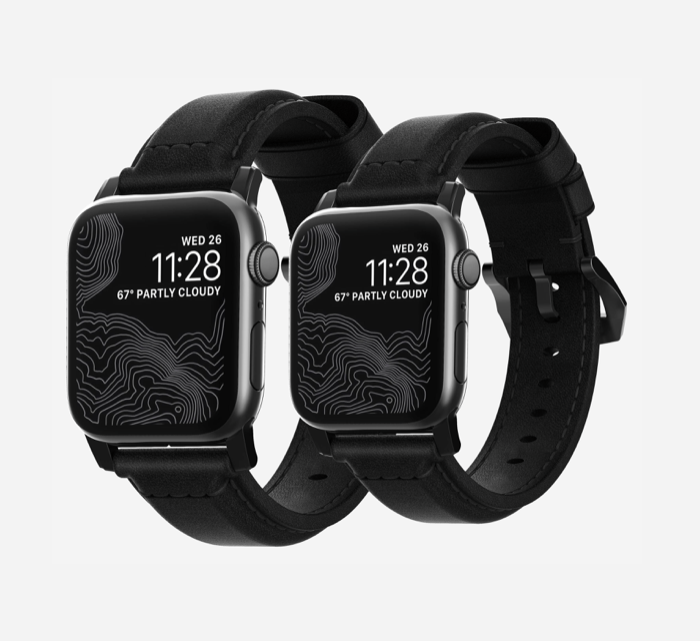 Кожаный ремешок Nomad Traditional для Apple Watch (44мм) Черный с черной застежкой - Изображение 114533