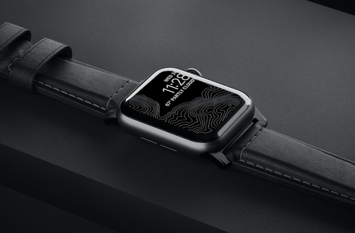 Кожаный ремешок Nomad Traditional для Apple Watch (44мм) Черный с черной застежкой - Изображение 114536