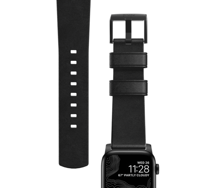 Кожаный ремешок Nomad Modern для Apple Watch (42мм) Черный с черной застежкой - Изображение 114584