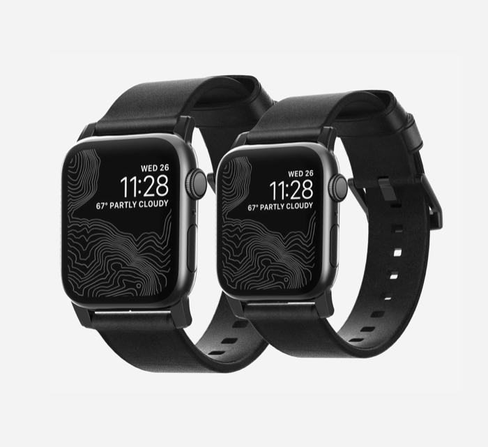 Кожаный ремешок Nomad Modern для Apple Watch (42мм) Черный с черной застежкой - Изображение 114587