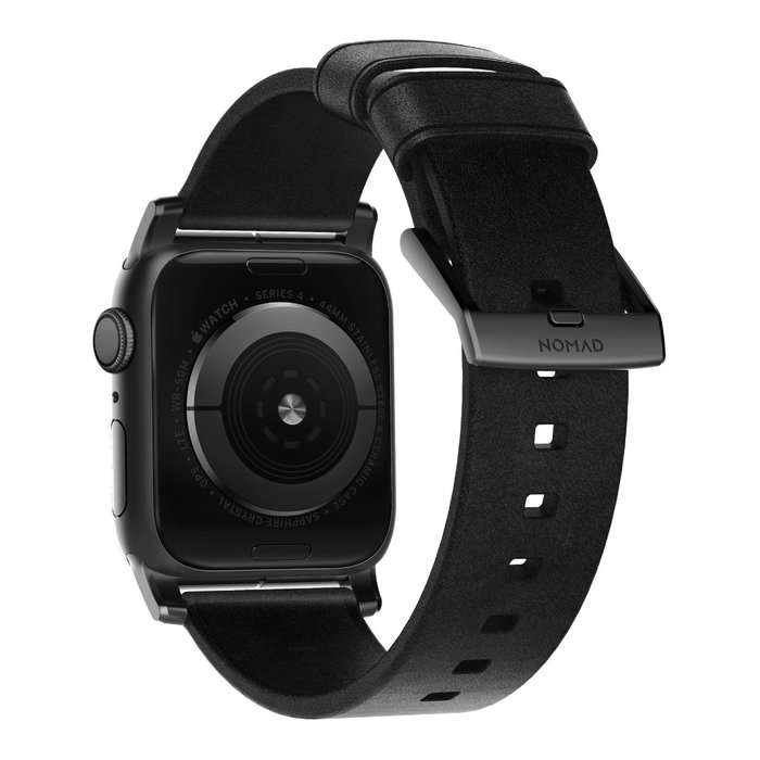 Кожаный ремешок Nomad Modern для Apple Watch (44мм) Черный с черной застежкой - Изображение 114596