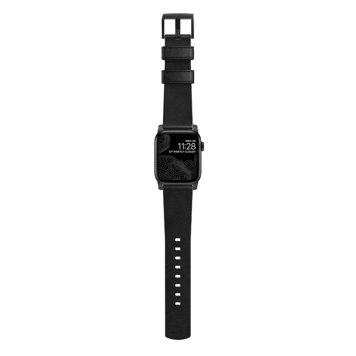 Кожаный ремешок Nomad Modern для Apple Watch (44мм) Черный с черной застежкой - Изображение 114605