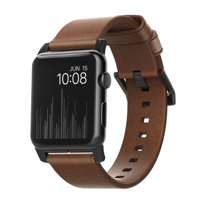 Кожаный ремешок Nomad Modern для Apple Watch (44мм) Черная застежка - Изображение 114623