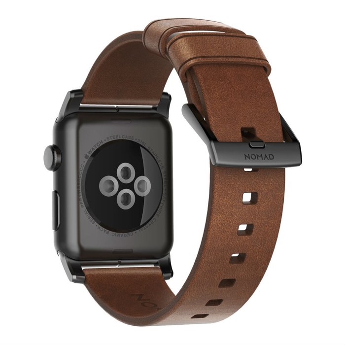 Кожаный ремешок Nomad Modern для Apple Watch (44мм) Черная застежка - Изображение 114626