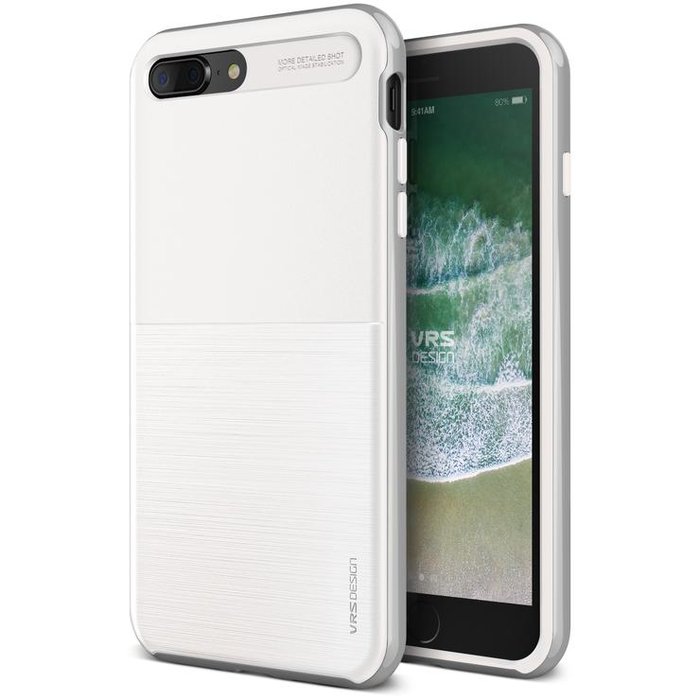 Противоударный чехол накладка VRS Design High Pro Shield для iPhone 8 Plus Белый-серебро - Изображение 114851