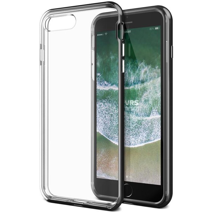 Прозрачный чехол накладка VRS Design Crystal Bumper для iPhone 8 Plus Черный - Изображение 114866