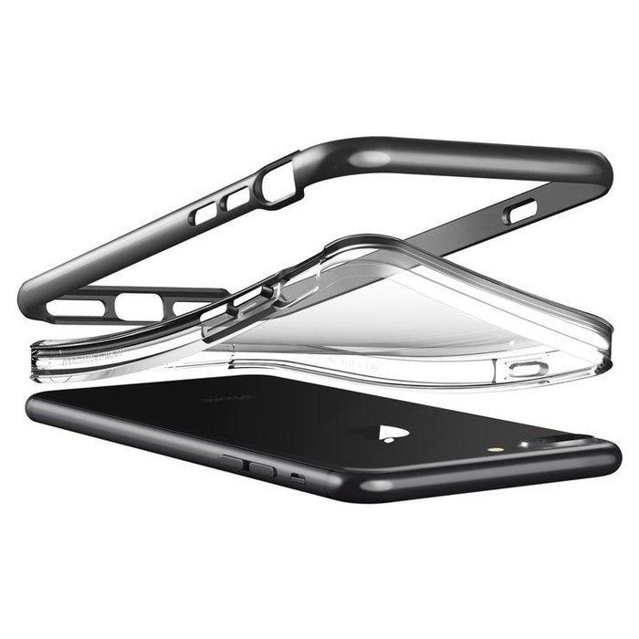 Прозрачный чехол накладка VRS Design Crystal Bumper для iPhone 8 Plus Черный - Изображение 114878
