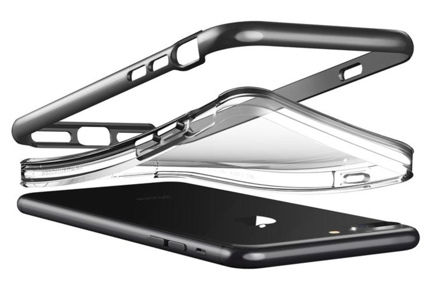 Прозрачный чехол накладка VRS Design Crystal Bumper для iPhone 8 Plus Черный