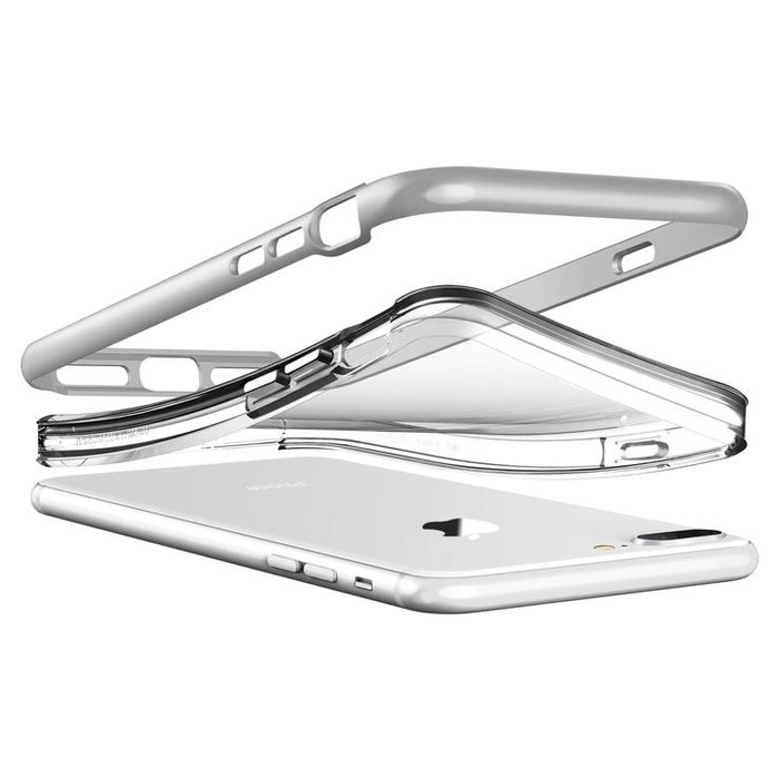 Прозрачный чехол накладка VRS Design Crystal Bumper для iPhone 8 Plus Серебро - Изображение 114893