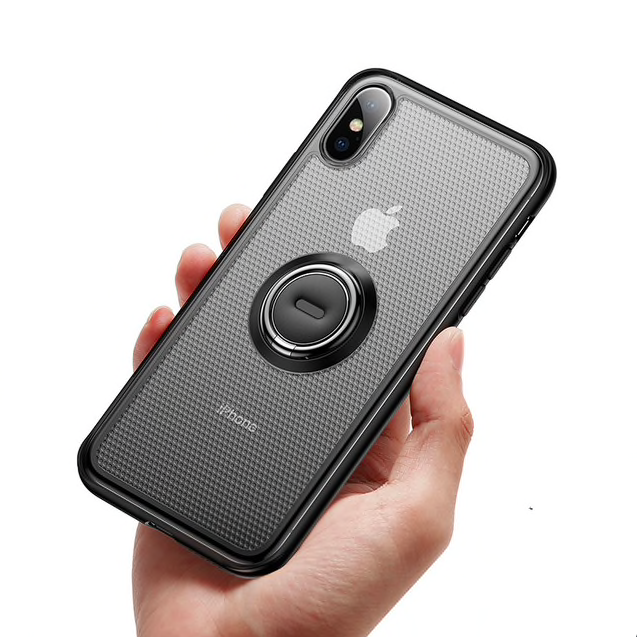 Чехол накладка с кольцом Baseus Dot Bracket Case для iPhone Xs Черный - Изображение 115676