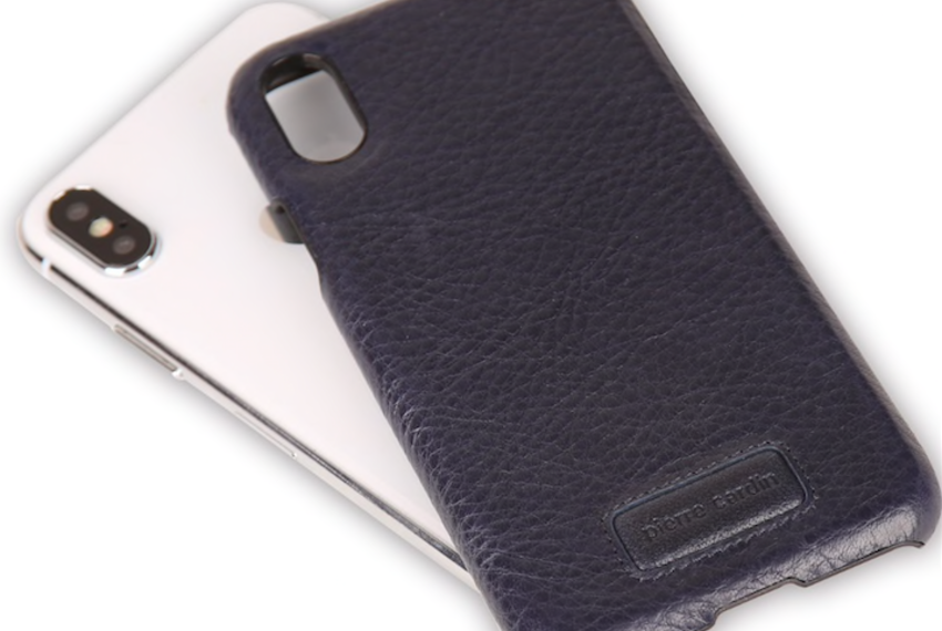 Кожаный чехол накладка Pierre Cardin для iPhone Xs Max Синий