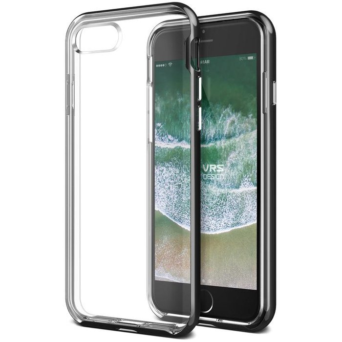 Прозрачный чехол накладка VRS Design Crystal Bumper для iPhone 8 Черный - Изображение 116009