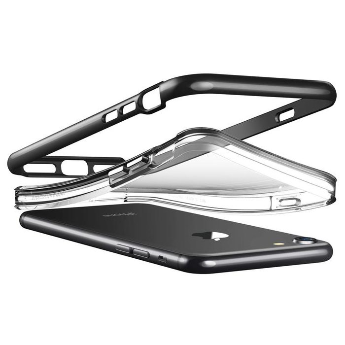 Прозрачный чехол накладка VRS Design Crystal Bumper для iPhone 8 Черный - Изображение 116012