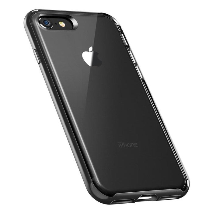 Прозрачный чехол накладка VRS Design Crystal Bumper для iPhone 8 Черный - Изображение 116015