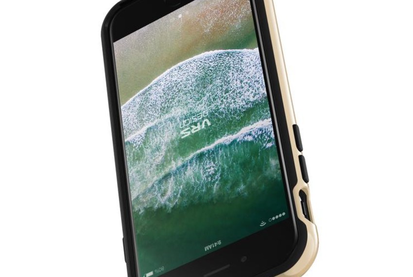 Противоударный чехол накладка VRS Design High Pro Shield для iPhone 8 Черный-Золото