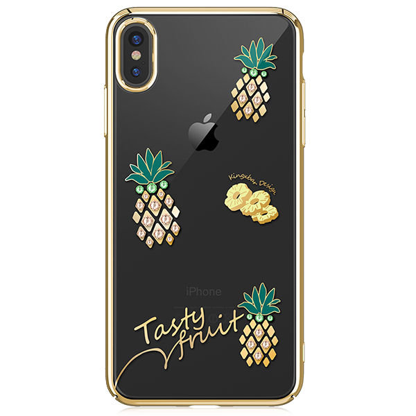 Чехол накладка Swarovski Kingxbar Tropical Pineapple для iPhone Xs Max Золото - Изображение 117237