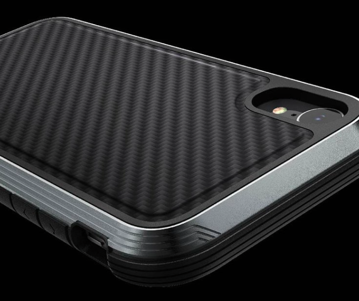 Противоударный кожаный чехол накладка X-Doria Defense Lux для iPhone Xr Черный Карбон - Изображение 117507