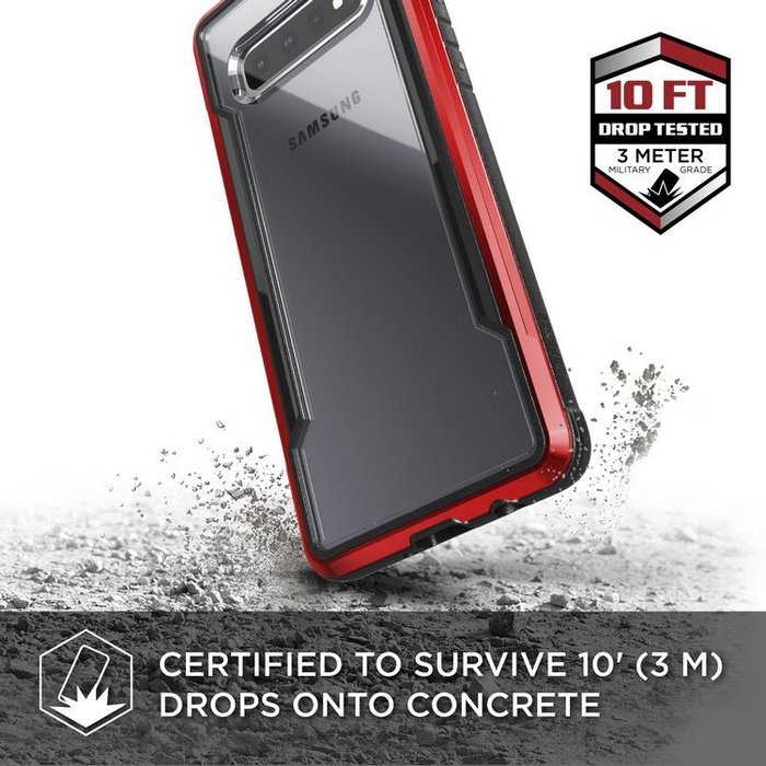Противоударный чехол накладка X-Doria Defense Shield для Samsung Galaxy S10 Красный - Изображение 118400