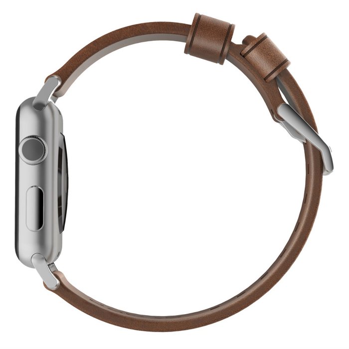 Кожаный ремешок Nomad Modern для Apple Watch (44мм) Серебряная застежка - Изображение 118770