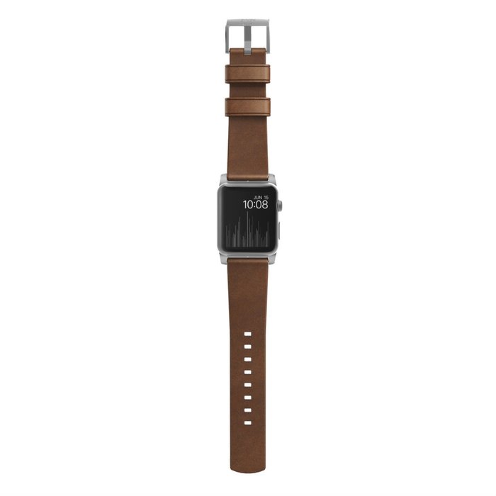 Кожаный ремешок Nomad Modern для Apple Watch (44мм) Серебряная застежка - Изображение 118779