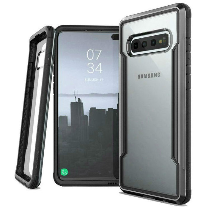 Противоударный чехол накладка X-Doria Defense Shield для Samsung Galaxy S10 Plus Черный - Изображение 118794