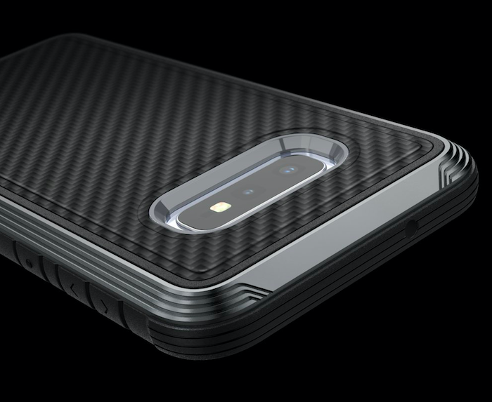Противоударный чехол накладка X-Doria Defense Lux для Samsung Galaxy S10e Черный карбон - Изображение 119005