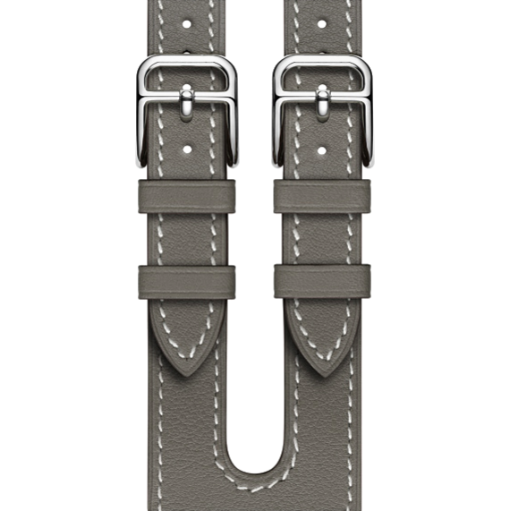 Ремешок кожаный HM Style Double Buckle для Apple Watch 38mm Grey - Изображение 11481