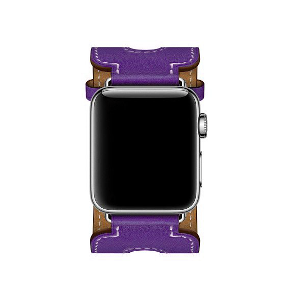 Ремешок кожаный HM Style Double Buckle для Apple Watch 42mm Purple - Изображение 11501