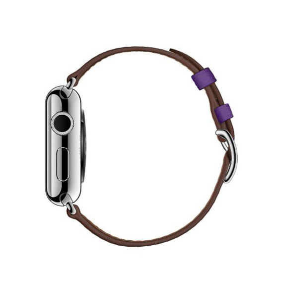 Ремешок кожаный HM Style Double Buckle для Apple Watch 38mm Purple - Изображение 11495