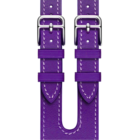 Ремешок кожаный HM Style Double Buckle для Apple Watch 38mm Purple - Изображение 11497