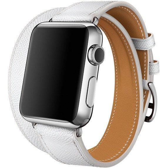 Ремешок кожаный HM Style Double Tour для Apple Watch 2 / 1 (38mm) Белый - Изображение 11529