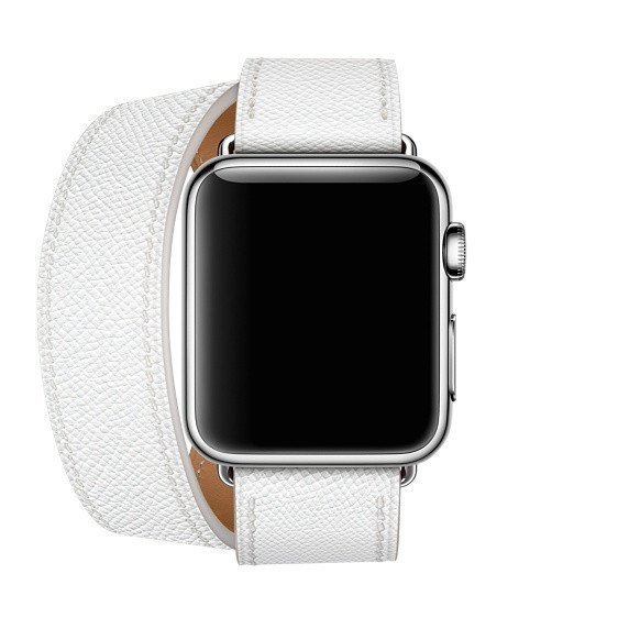 Ремешок кожаный HM Style Double Tour для Apple Watch 2 / 1 (38mm) Белый - Изображение 11531