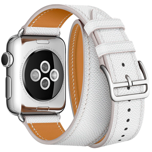 Ремешок кожаный HM Style Double Tour для Apple Watch 2 / 1 (38mm) Белый - Изображение 11533