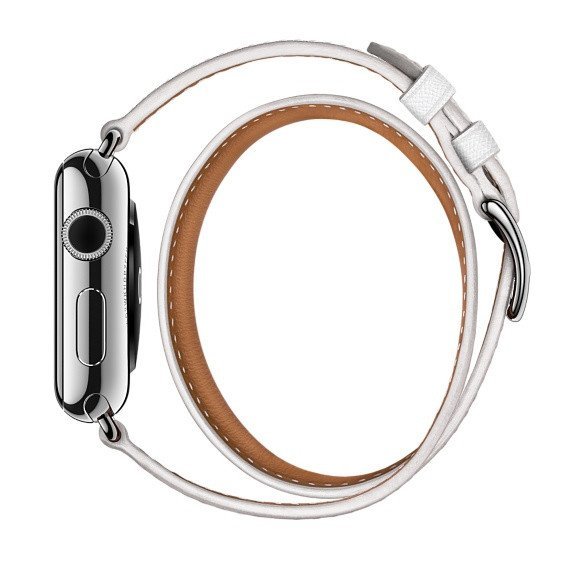 Ремешок кожаный HM Style Double Tour для Apple Watch 2 / 1 (38mm) Белый - Изображение 11535