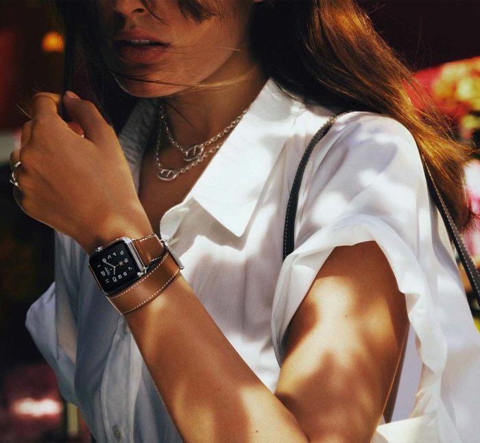 Ремешок кожаный HM Style Double Tour для Apple Watch 2 / 1 (38mm) Белый - Изображение 11539