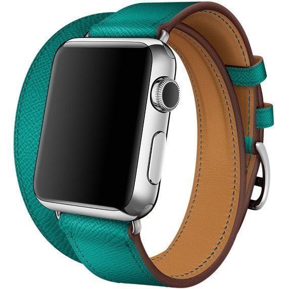Ремешок кожаный HM Style Double Tour для Apple Watch 2 / 1 (38mm) Зеленый - Изображение 11571
