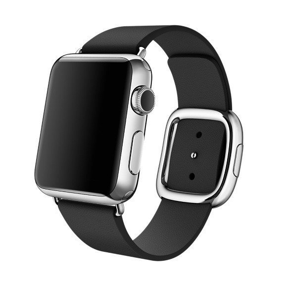 Ремешок кожаный Modern Buckle для Apple Watch 2 / 1 (38mm) Черный - Изображение 11703