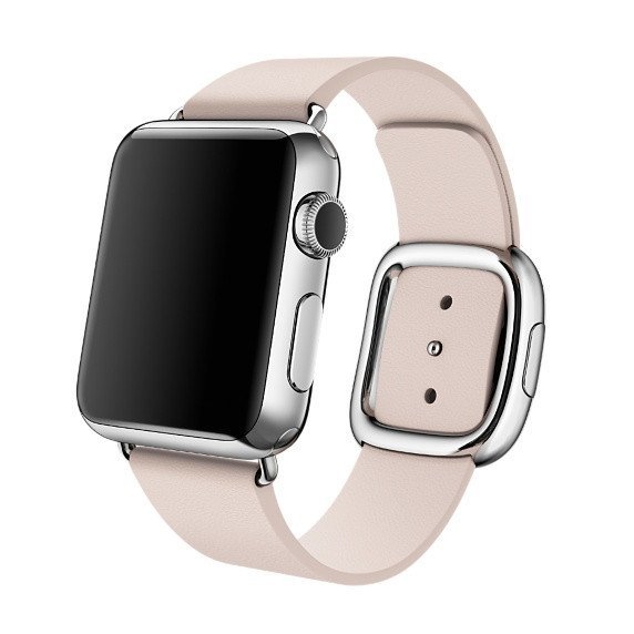 Ремешок кожаный Modern Buckle для Apple Watch 2 / 1 (38mm) Нежно-Розовый - Изображение 11713